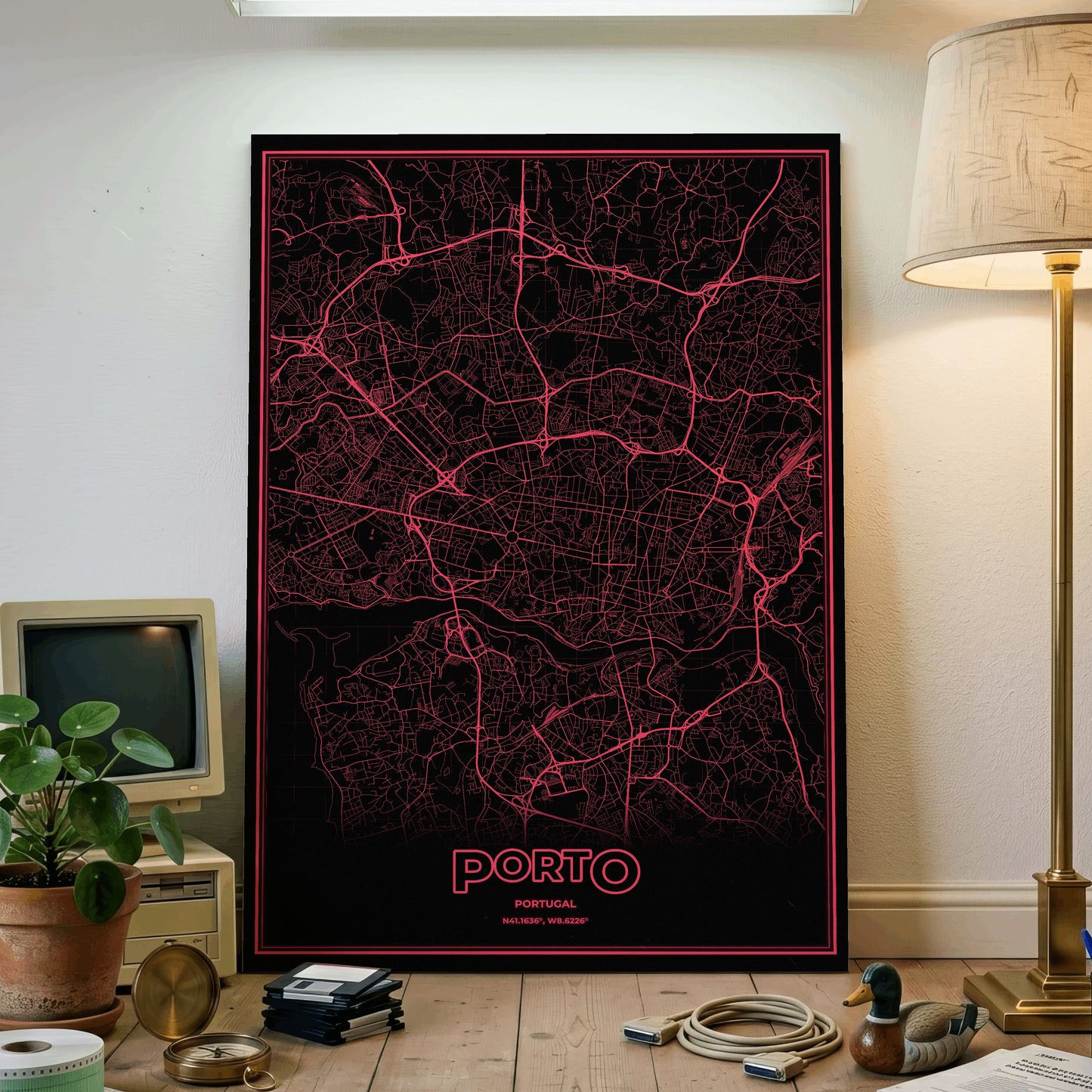 Porto Phosphor Map Poster - System Alert