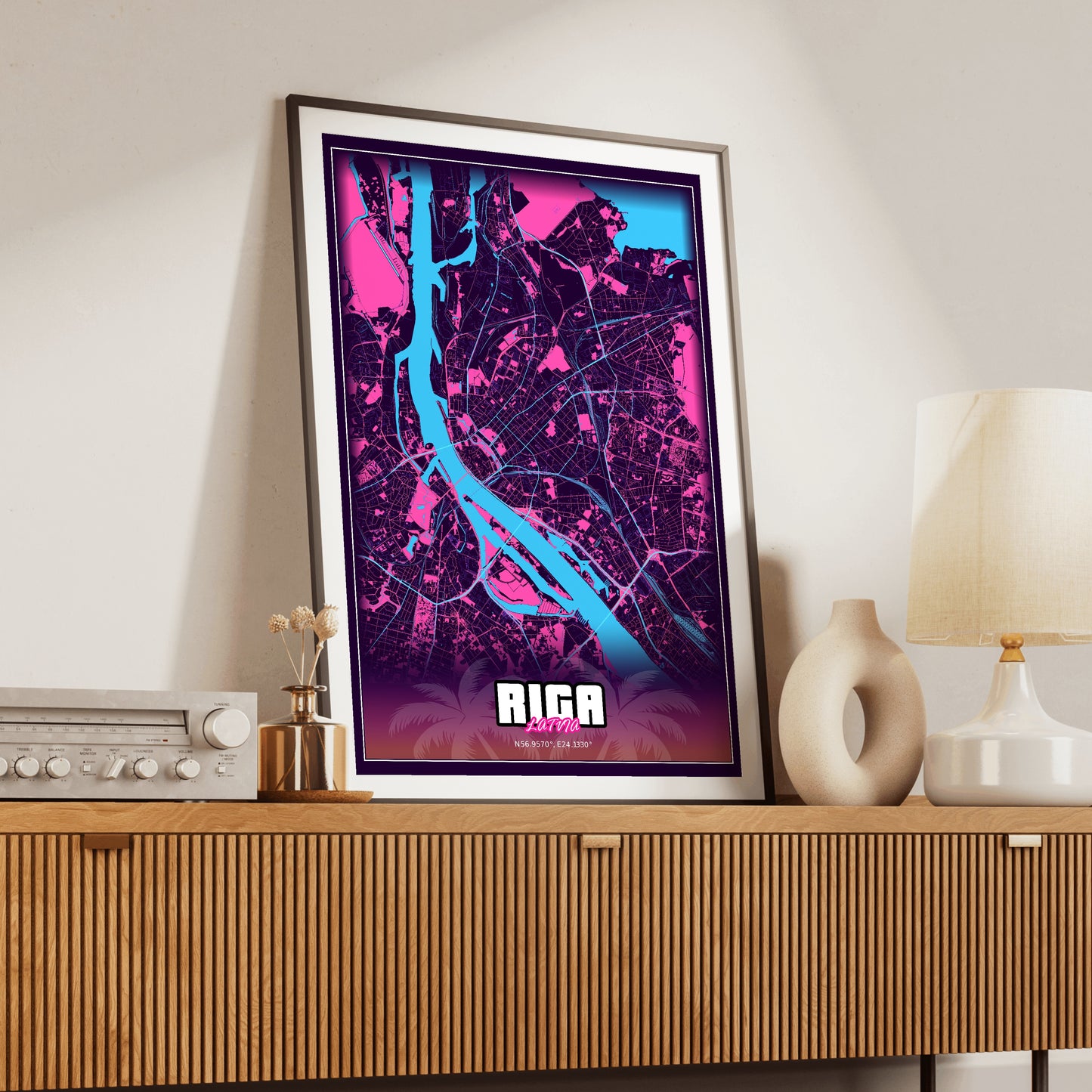 Riga GTA Map Poster
