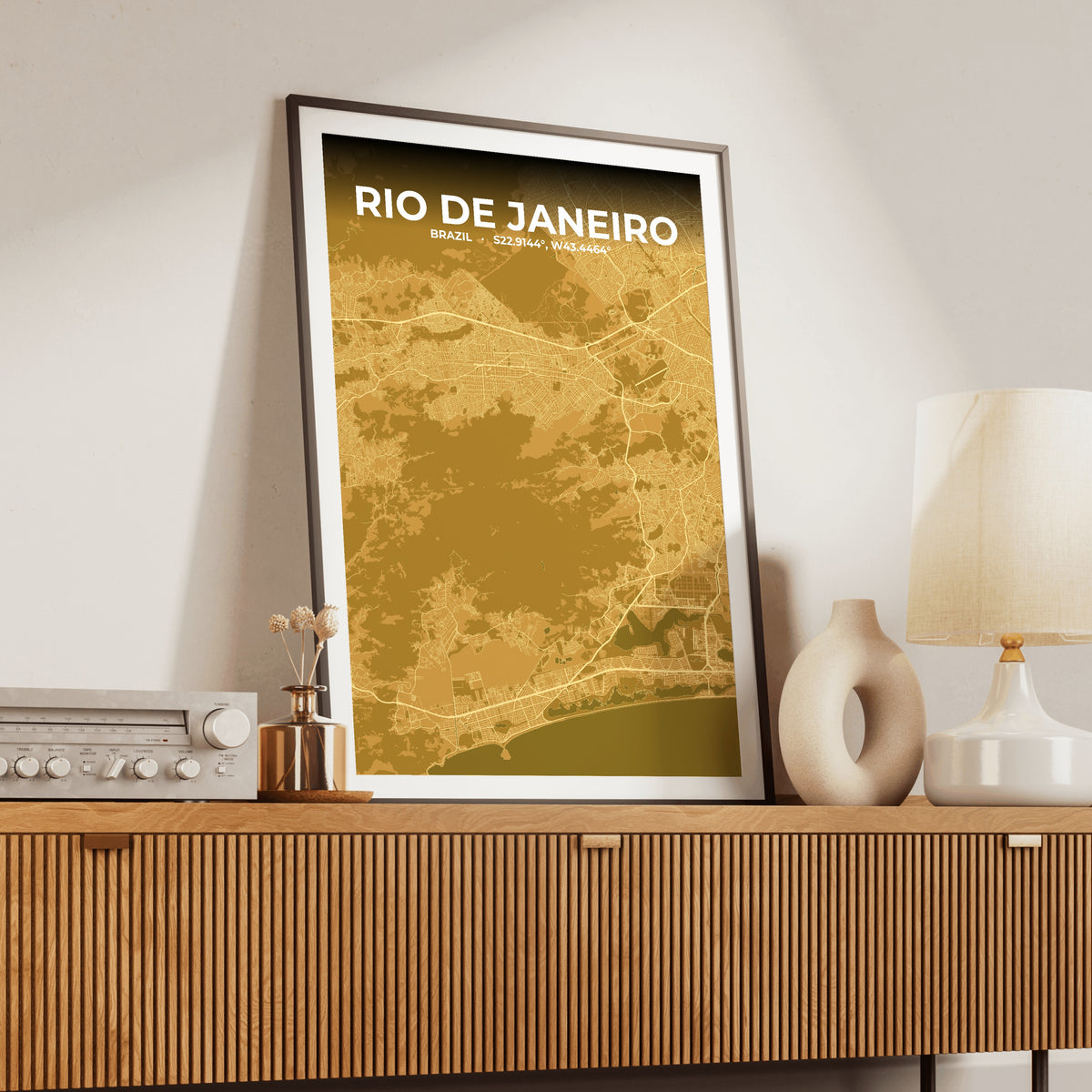 Rio de Janeiro Forge Map Poster