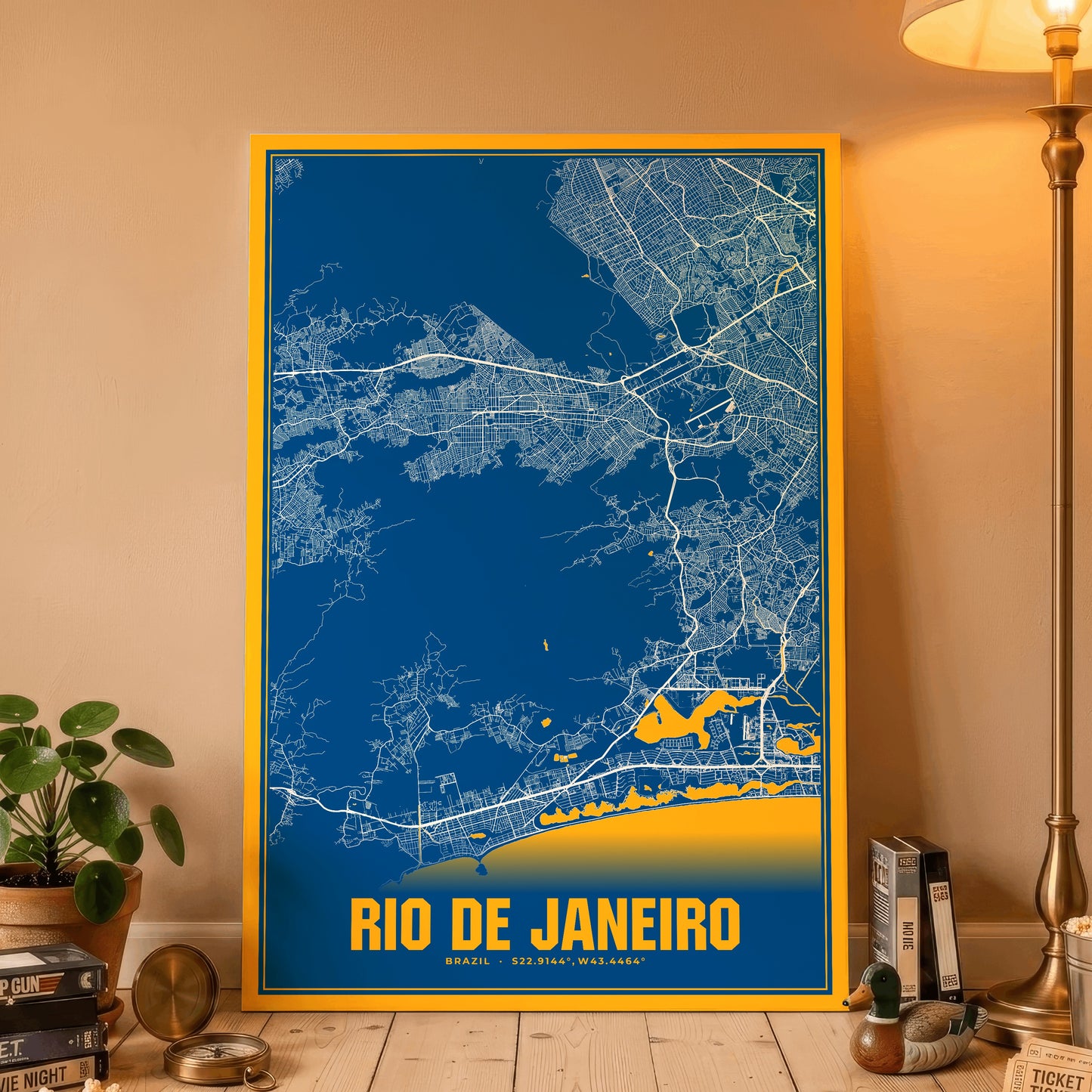 Rio de Janeiro Blockbuster Map Poster