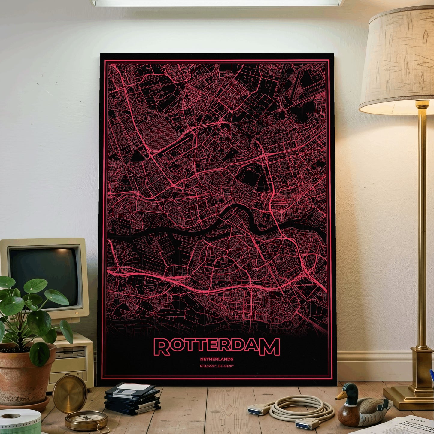 Rotterdam Phosphor Map Poster - System Alert