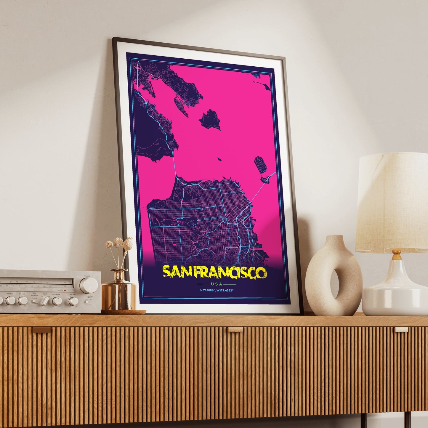 San Francisco Cyberpunk Map Poster
