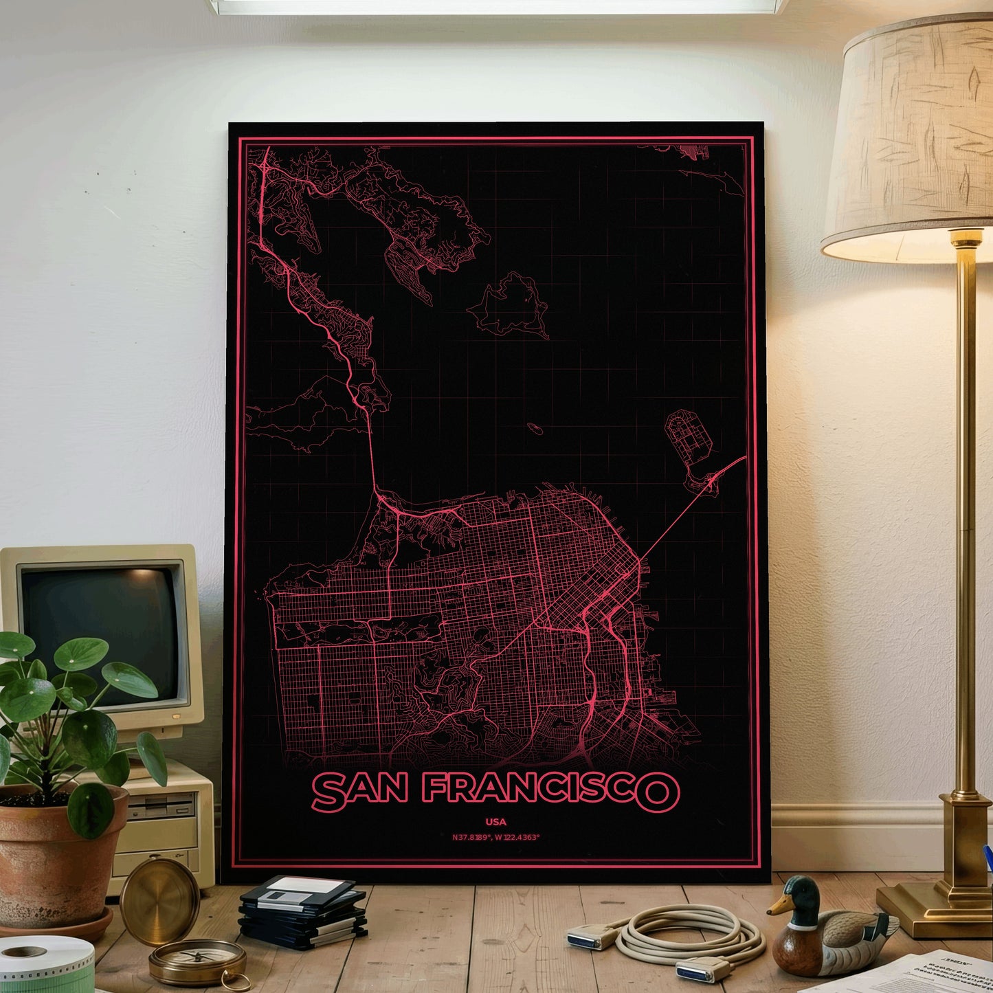 San Francisco Phosphor Map Poster - System Alert