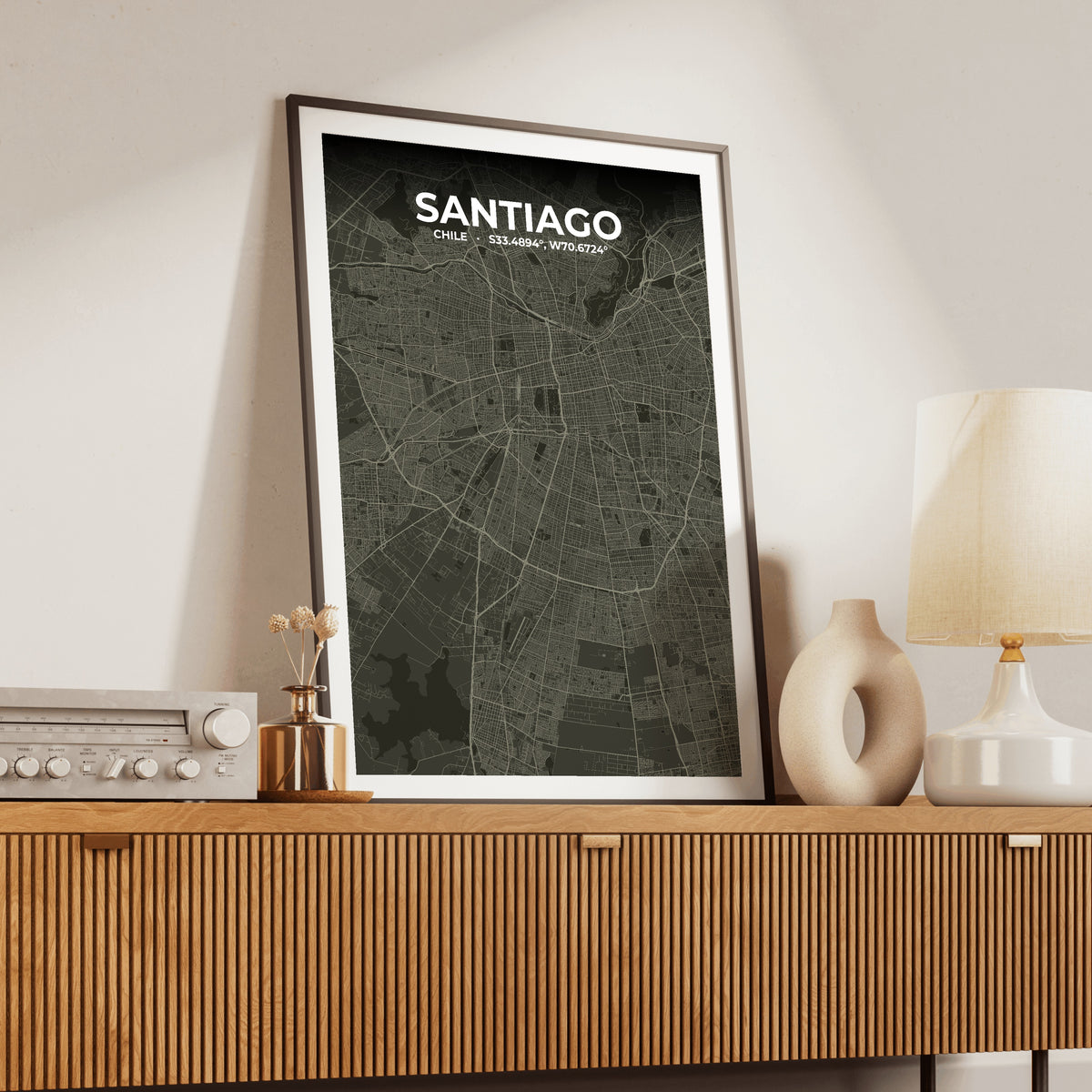 Santiago Sable Map Poster