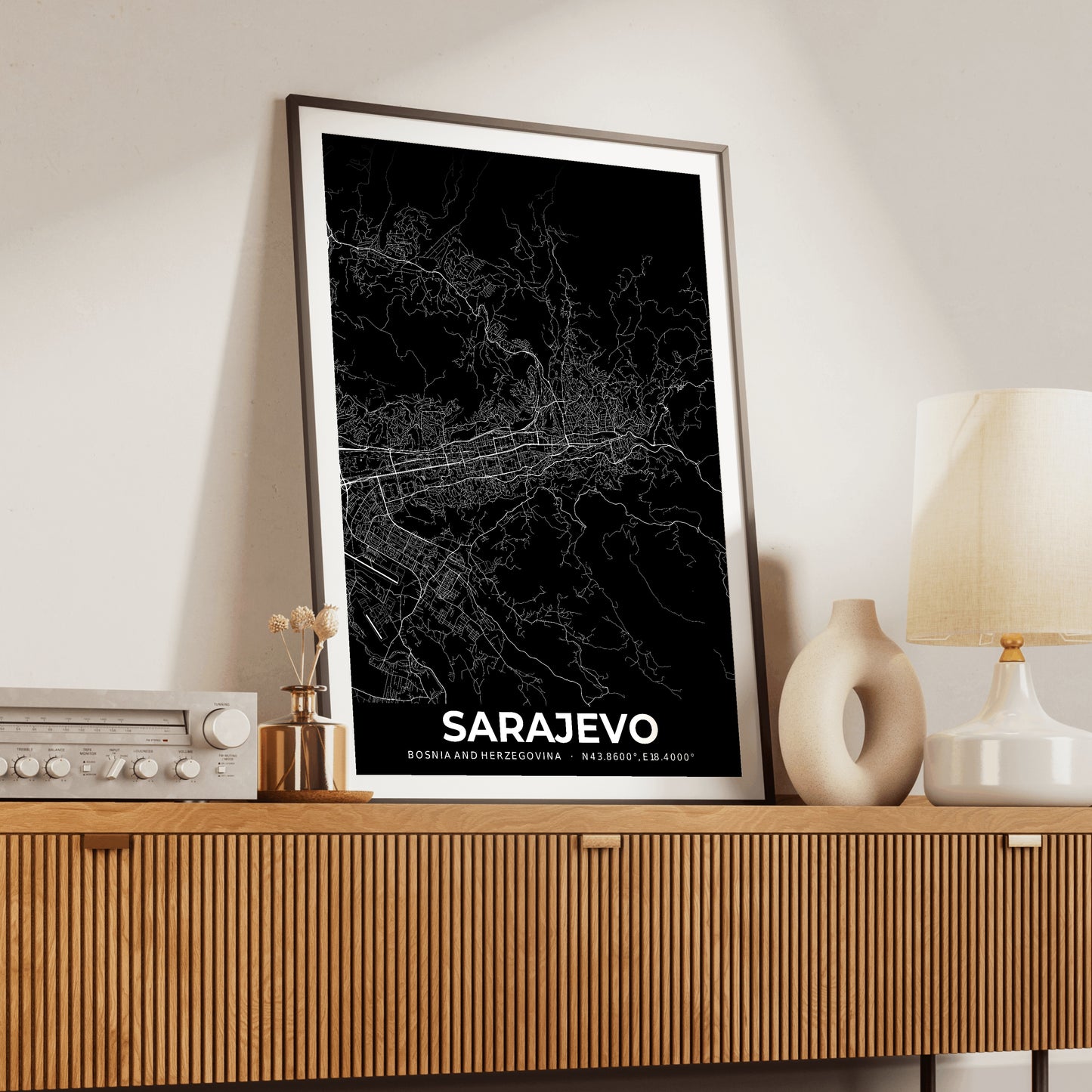 Sarajevo Elegant Map Poster