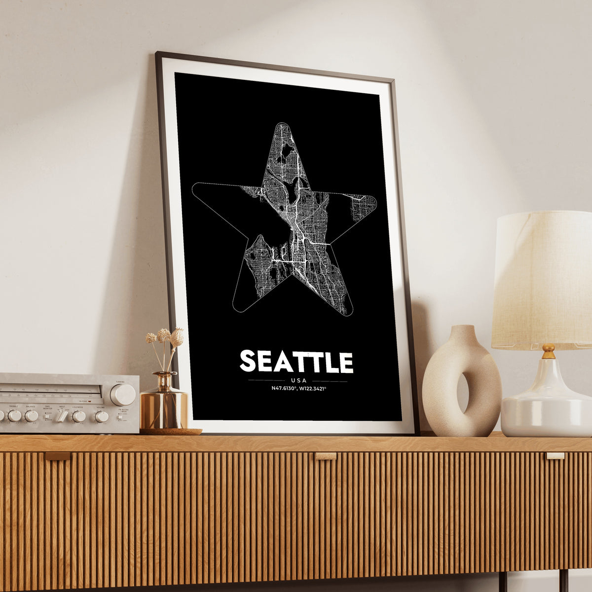 Seattle Star Map Poster