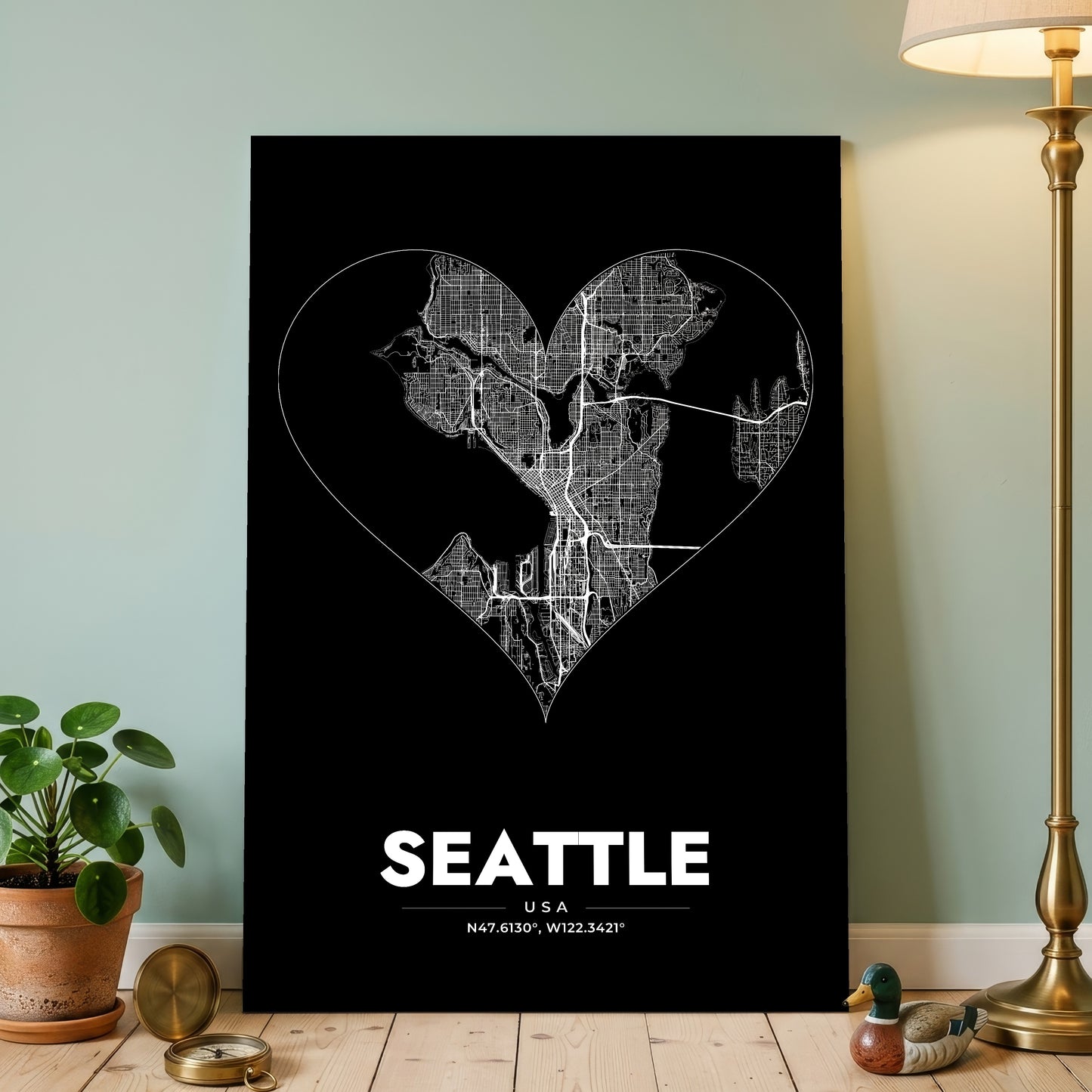 Seattle Heart Map Poster