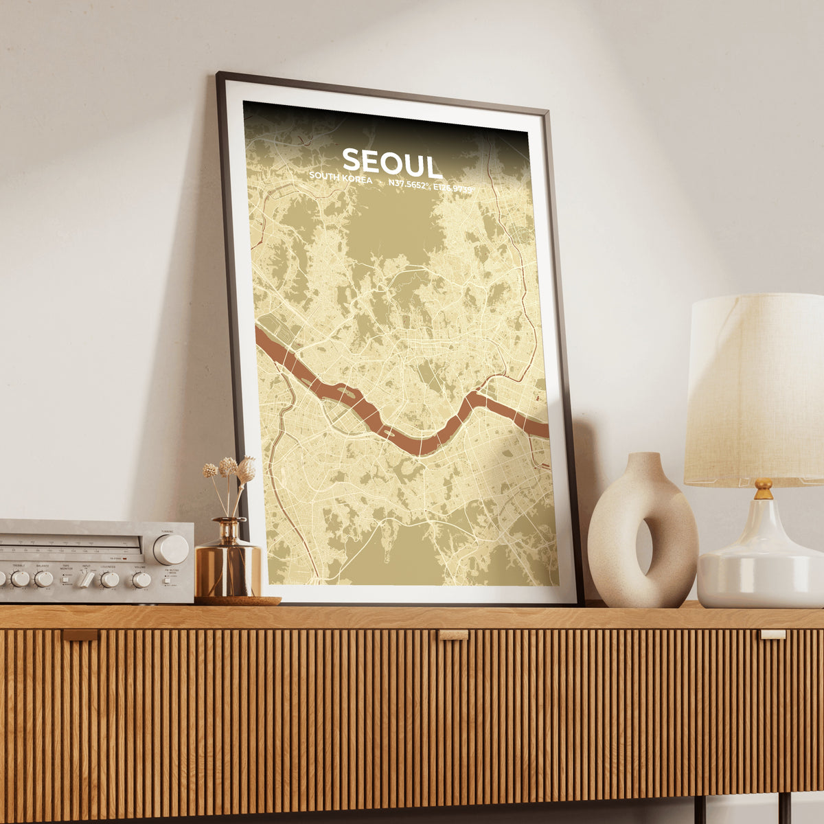 Seoul Ember Map Poster