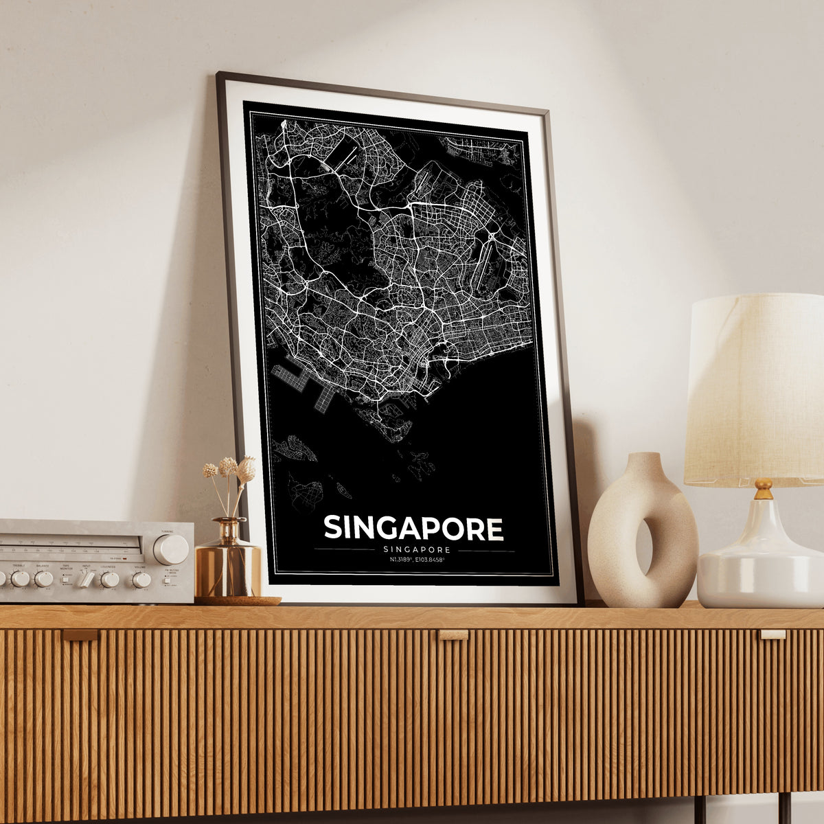 Singapore Modern Map Poster