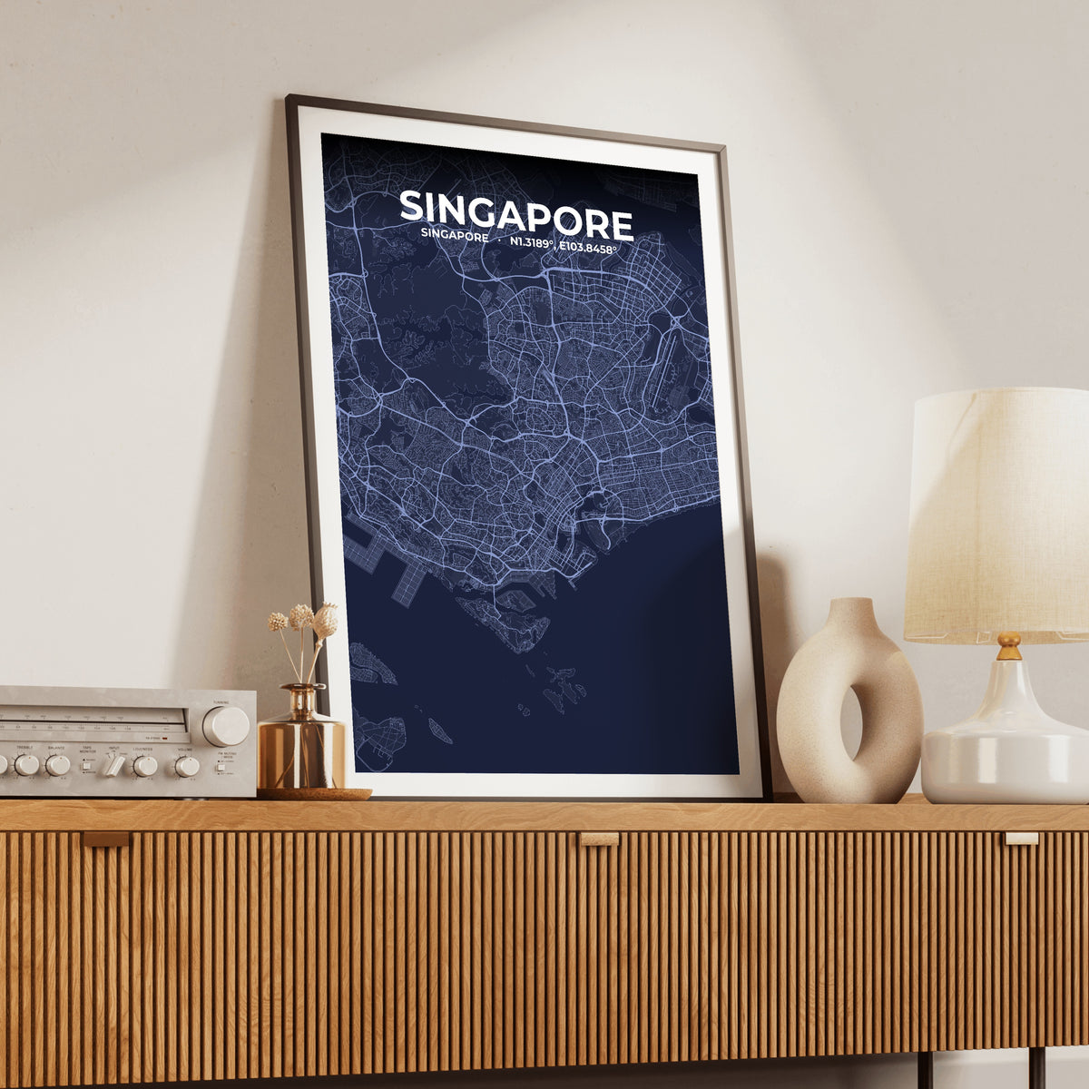 Singapore Tide Map Poster