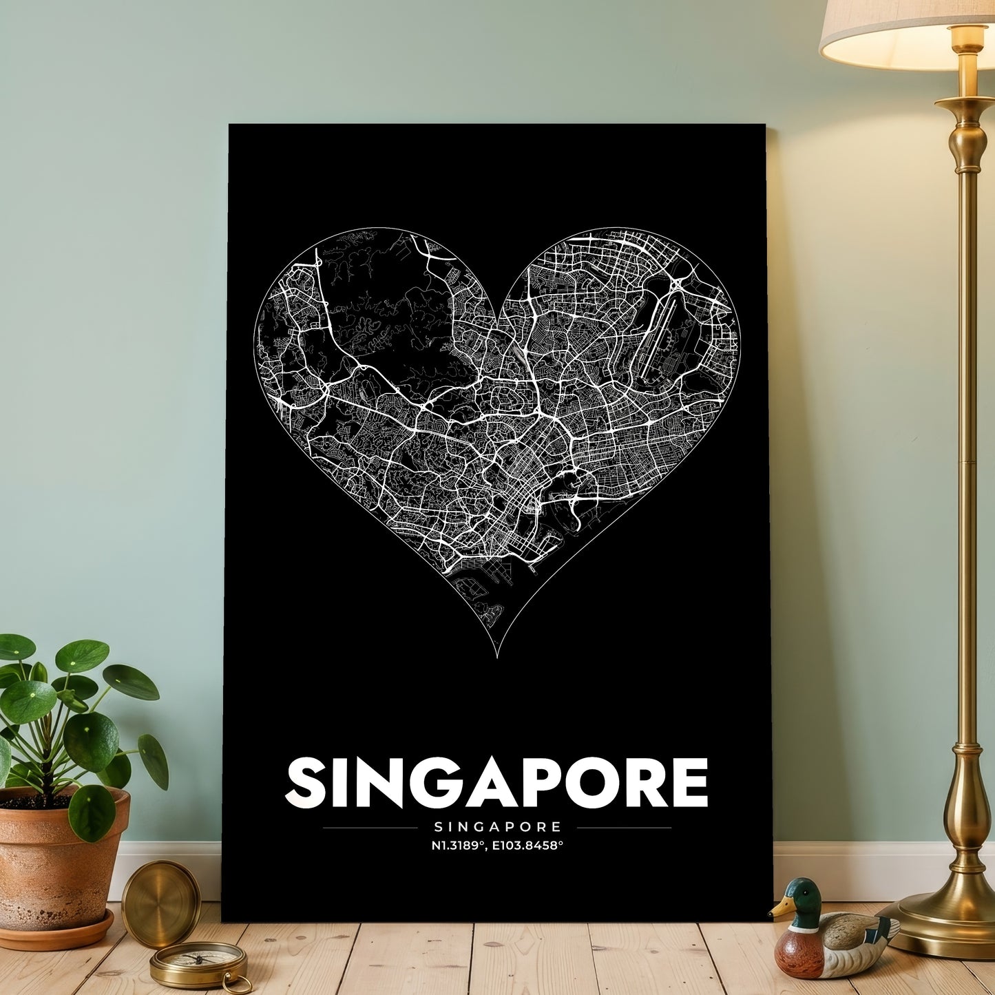 Singapore Heart Map Poster