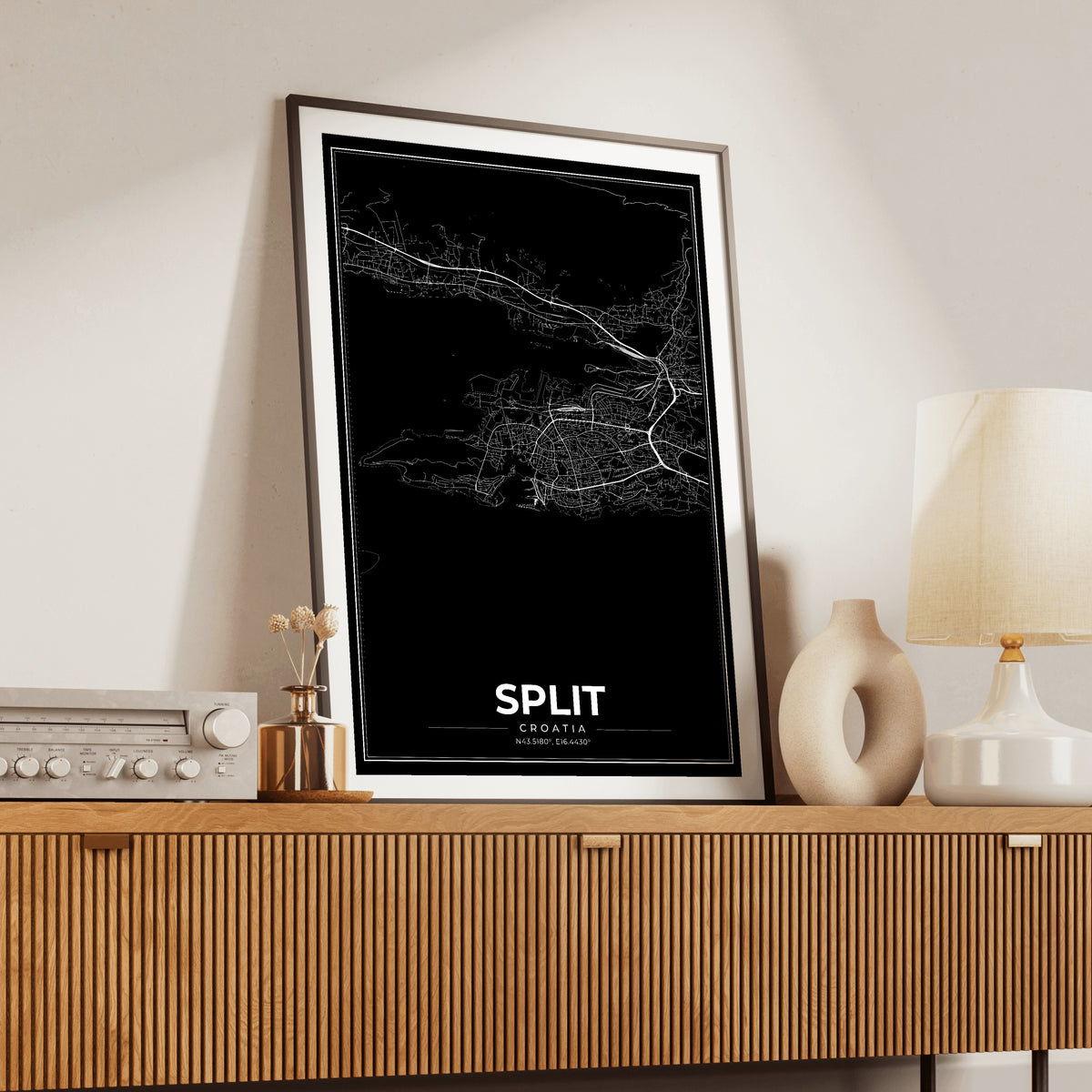 Split Modern Map Poster