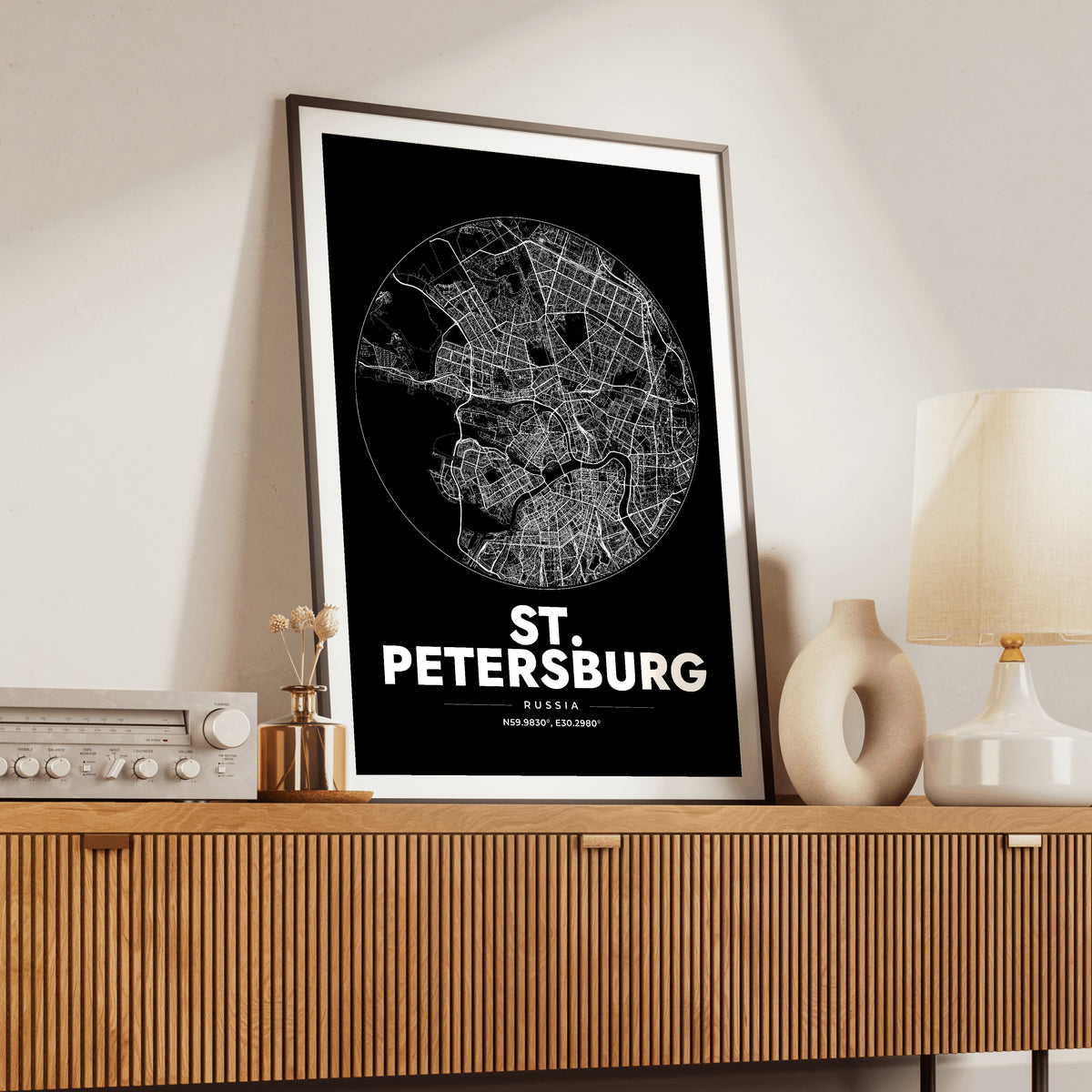 St. Petersburg Spot Map Poster