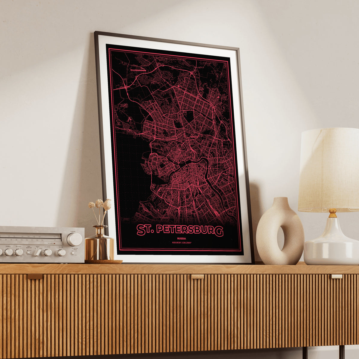 St. Petersburg Phosphor Map Poster - System Alert