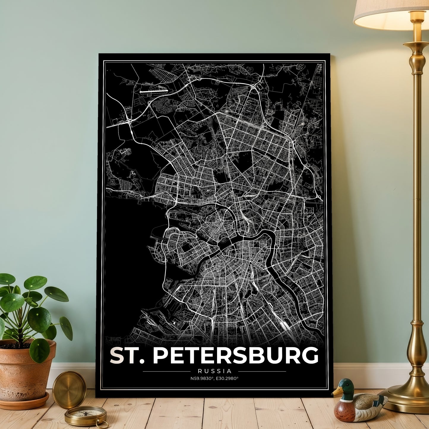 St. Petersburg Modern Map Poster