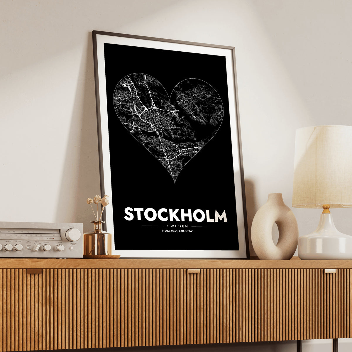 Stockholm Heart Map Poster