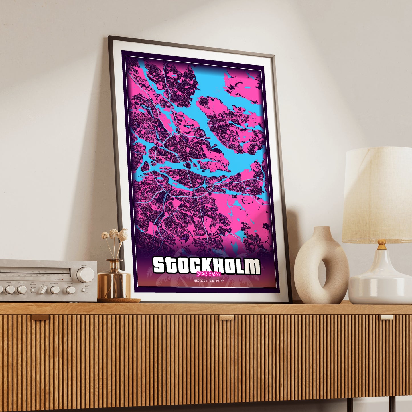 Stockholm GTA Map Poster