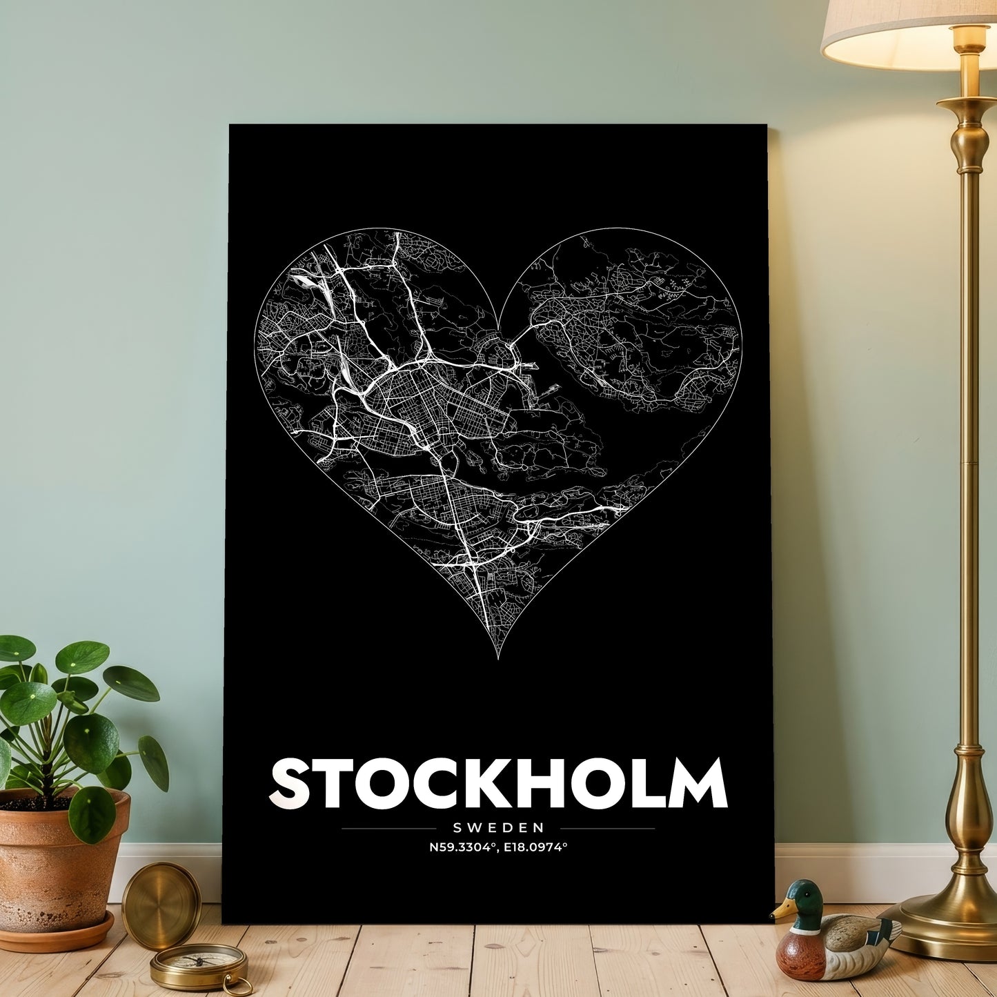 Stockholm Heart Map Poster