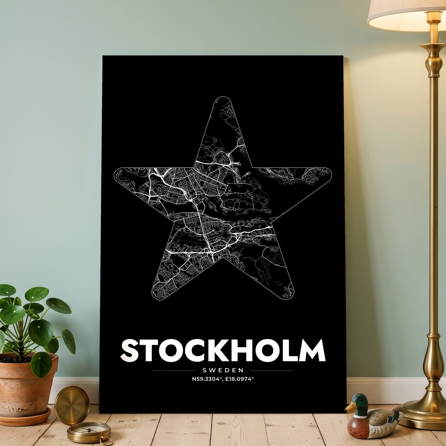 Stockholm Star Map Poster