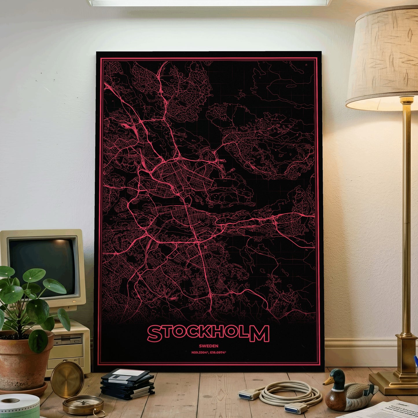 Stockholm Phosphor Map Poster - System Alert