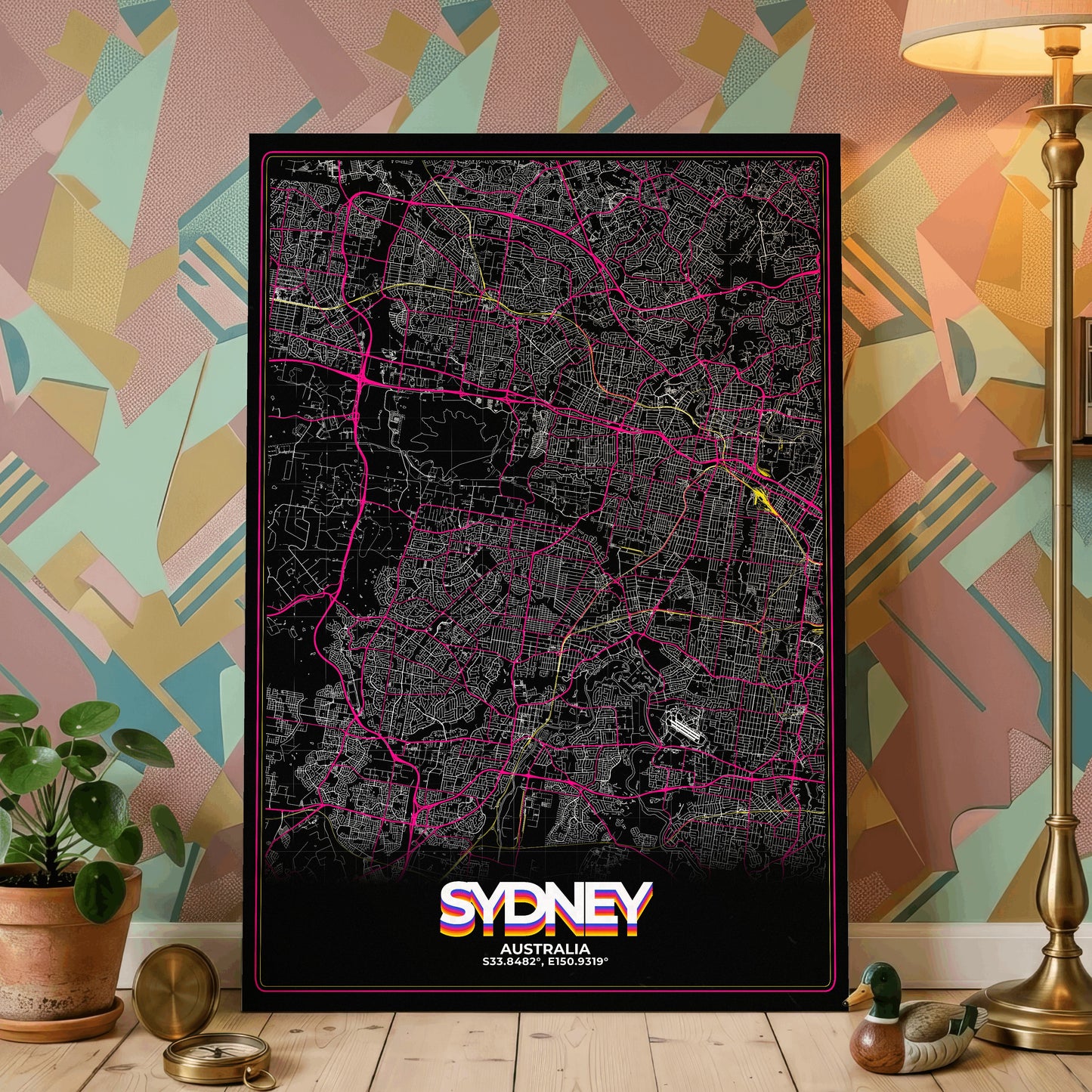 Sydney Retro Map Poster