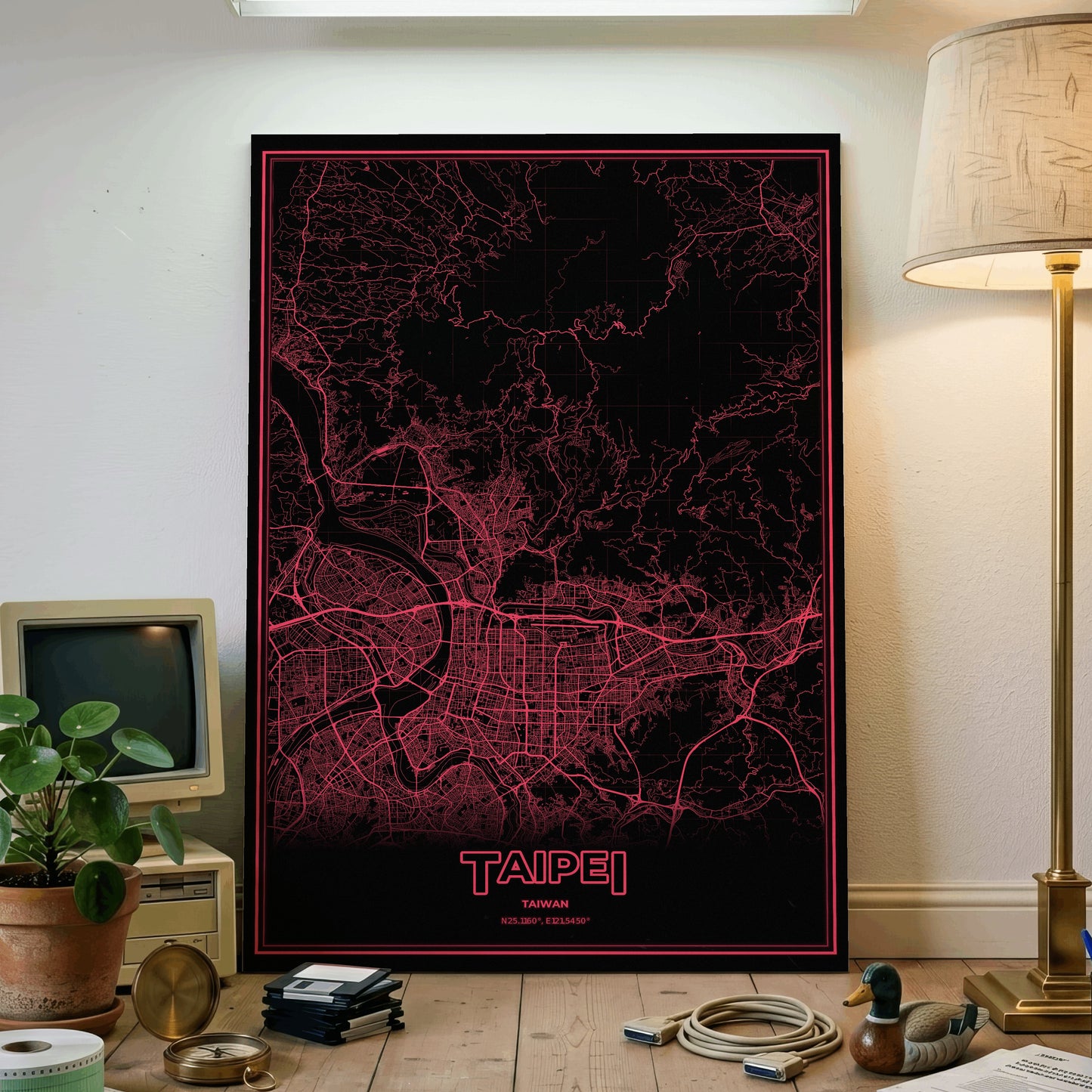 Taipei Phosphor Map Poster - System Alert