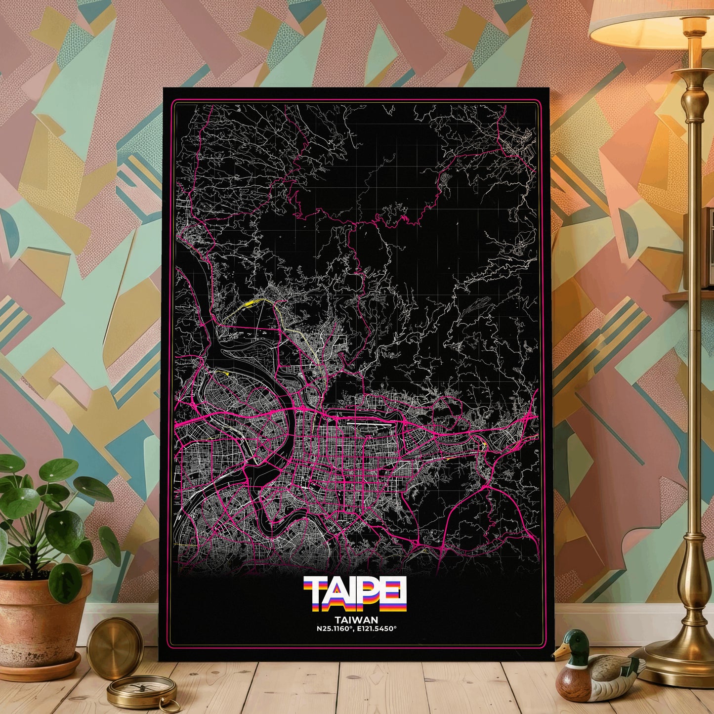 Taipei Retro Map Poster