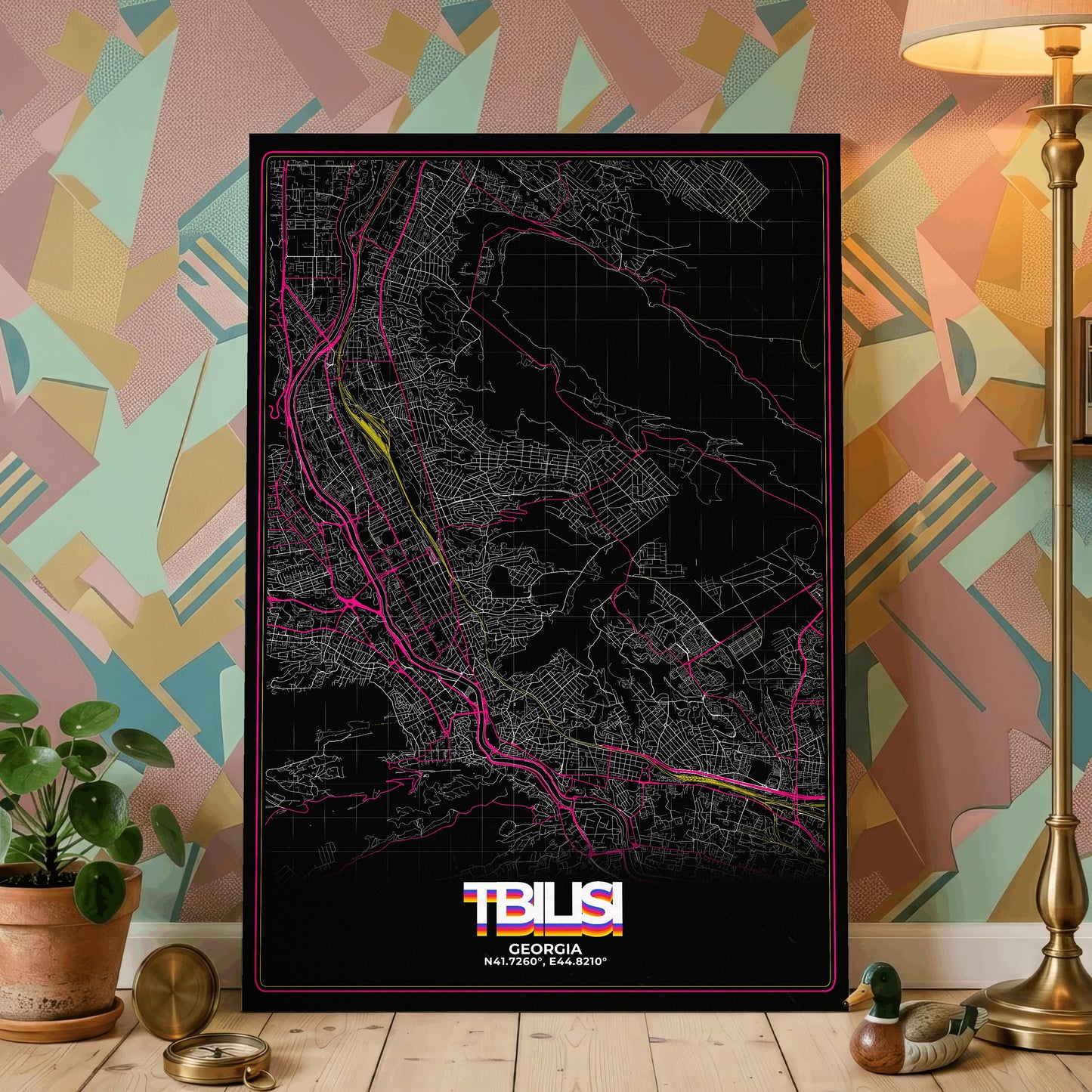 Tbilisi Retro Map Poster