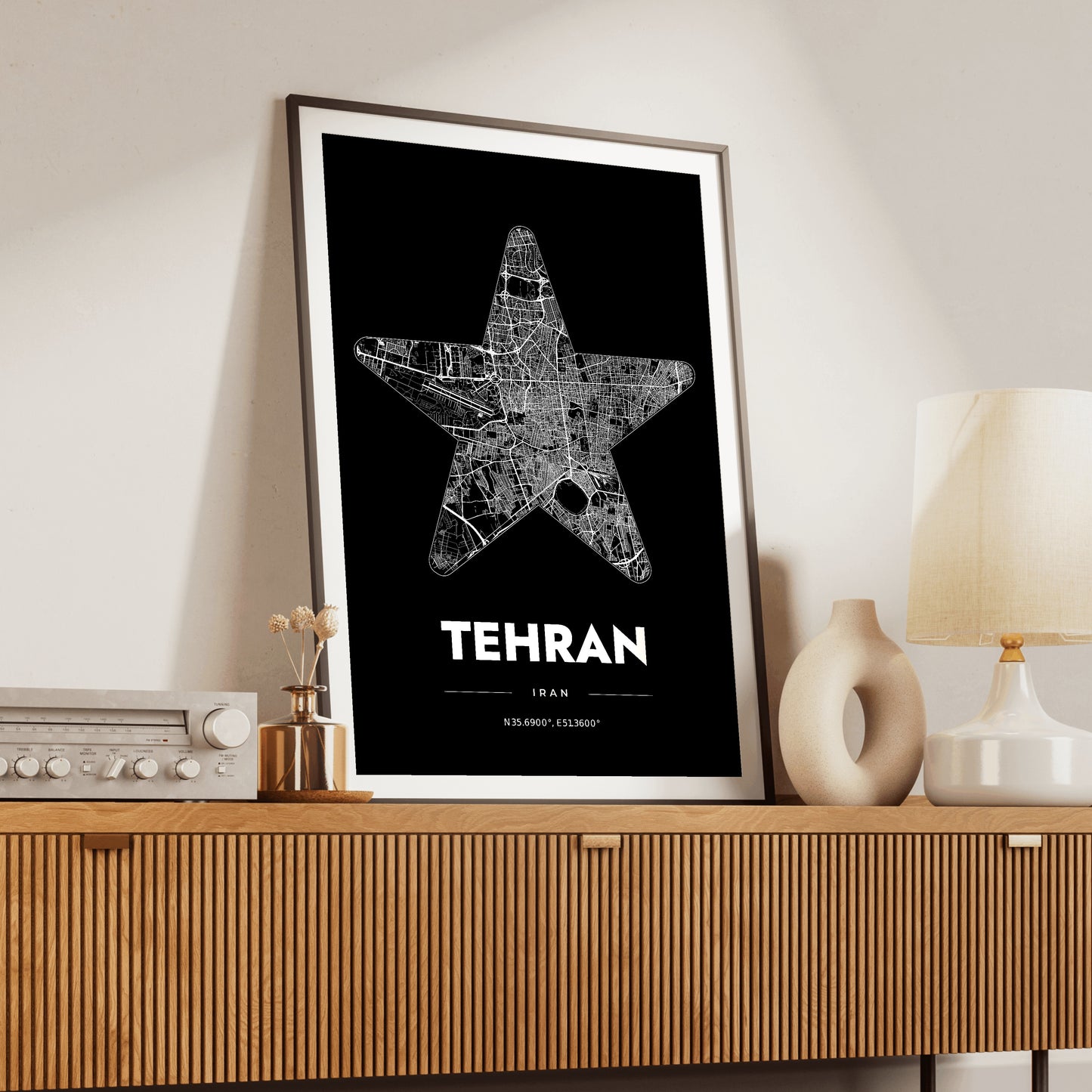 Tehran Star Map Poster