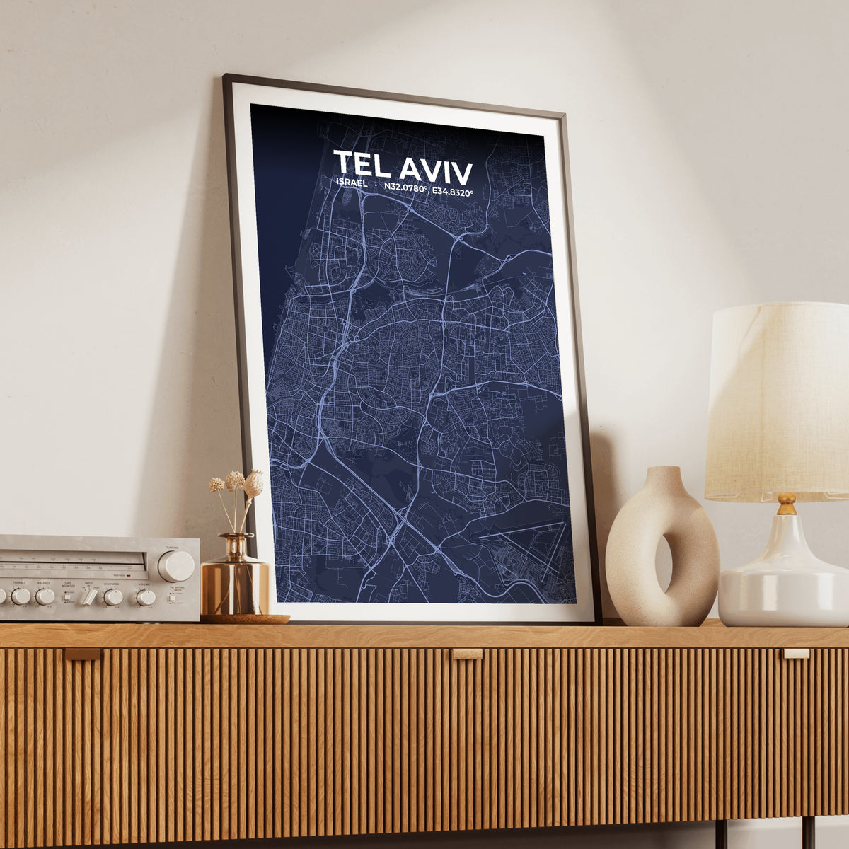 Tel Aviv Tide Map Poster