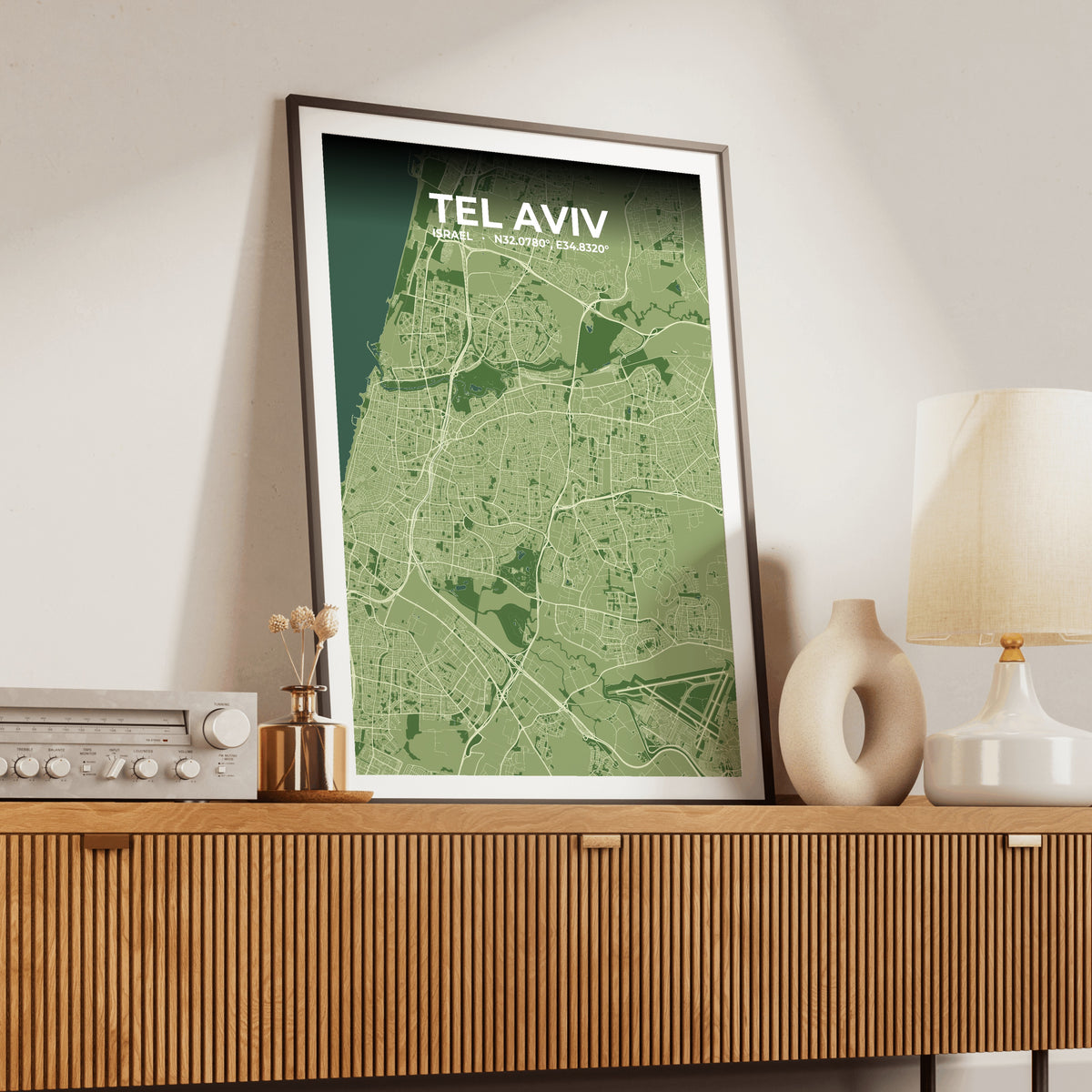 Tel Aviv Clay Map Poster