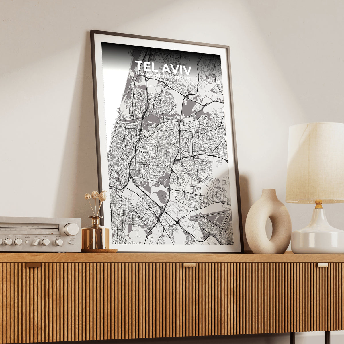 Tel Aviv Ash Map Poster