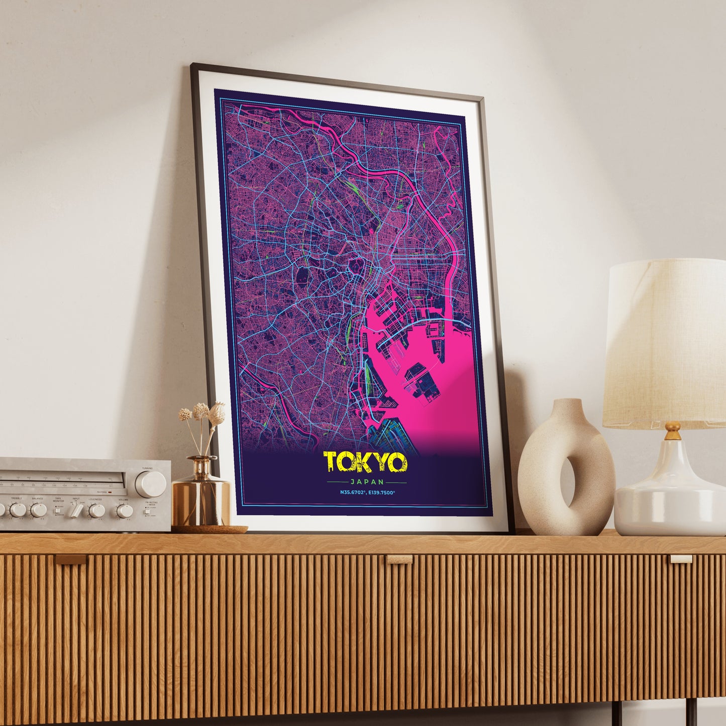Tokyo Cyberpunk Map Poster