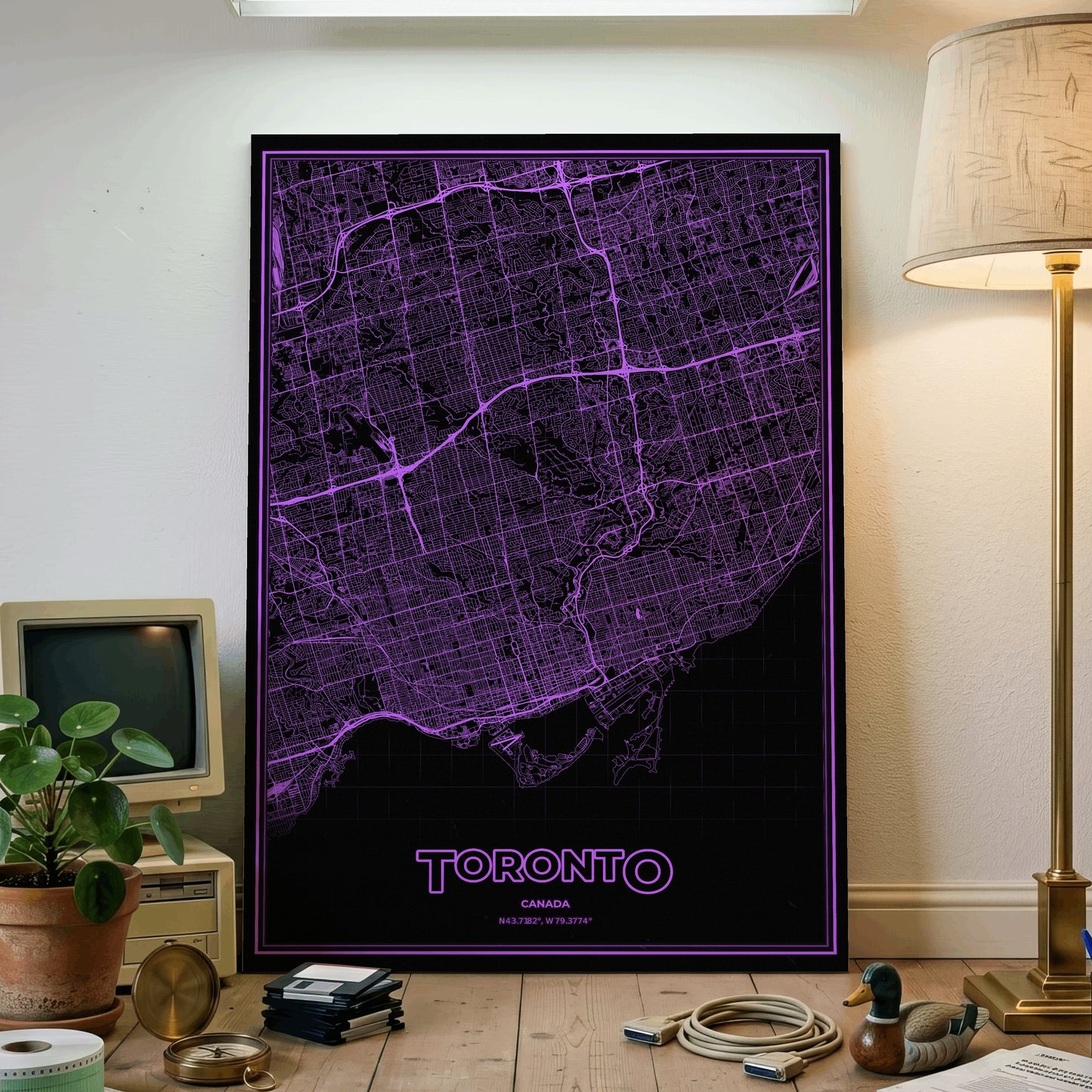 Toronto Phosphor Map Poster - EGA Violet