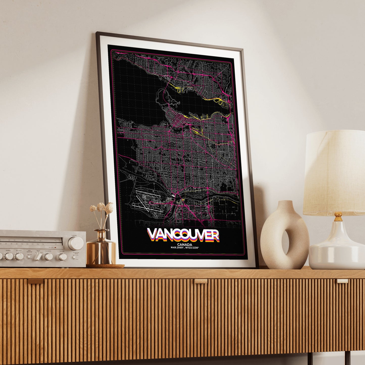 Vancouver Retro Map Poster