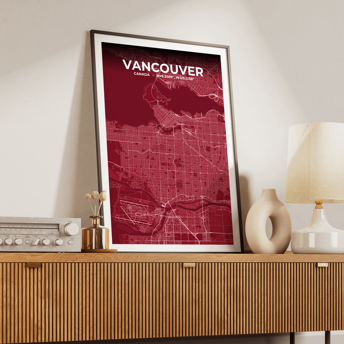 Vancouver Garnet Map Poster