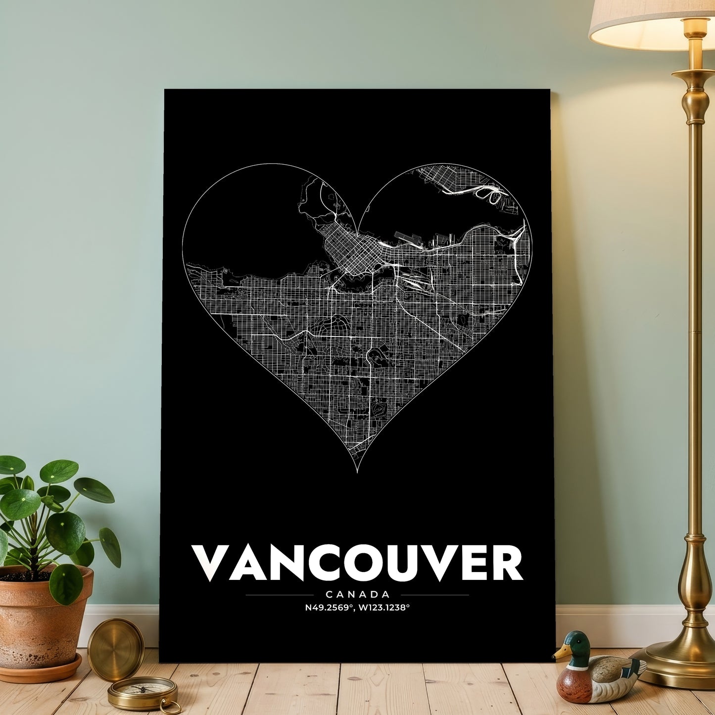 Vancouver Heart Map Poster