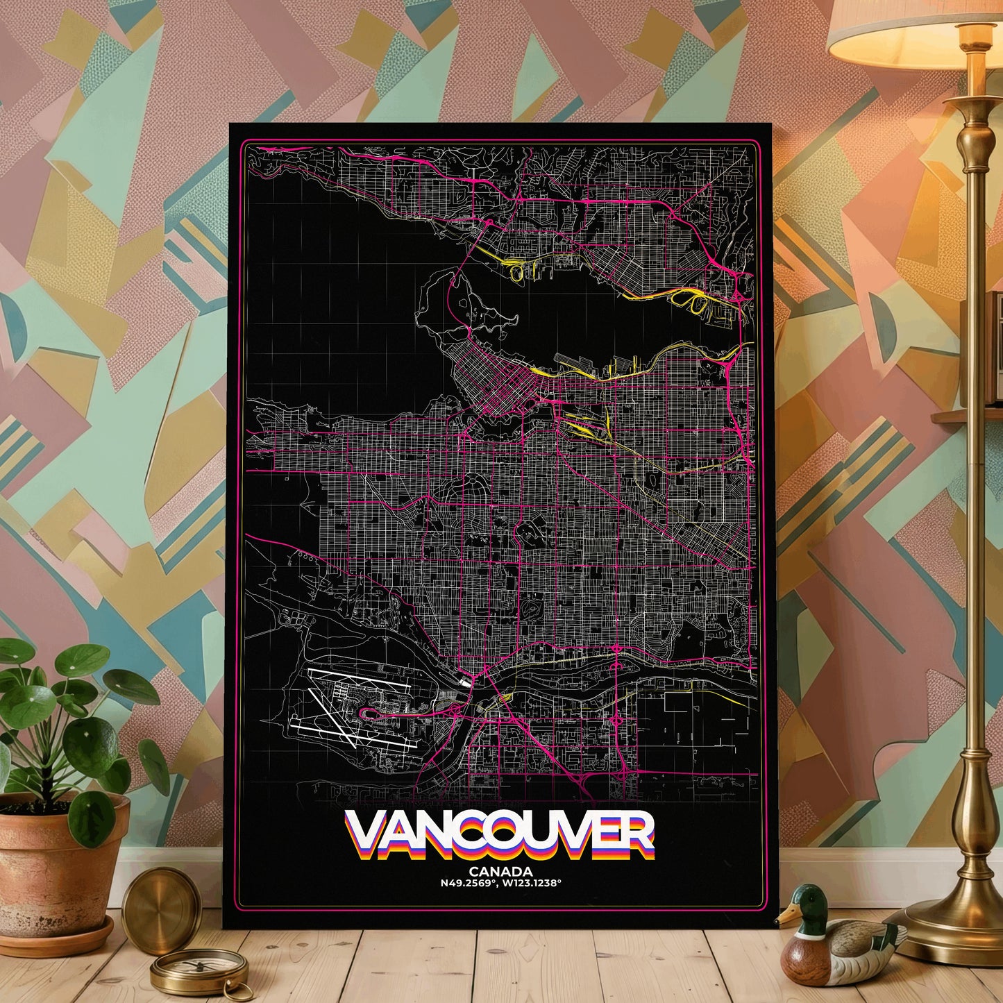 Vancouver Retro Map Poster