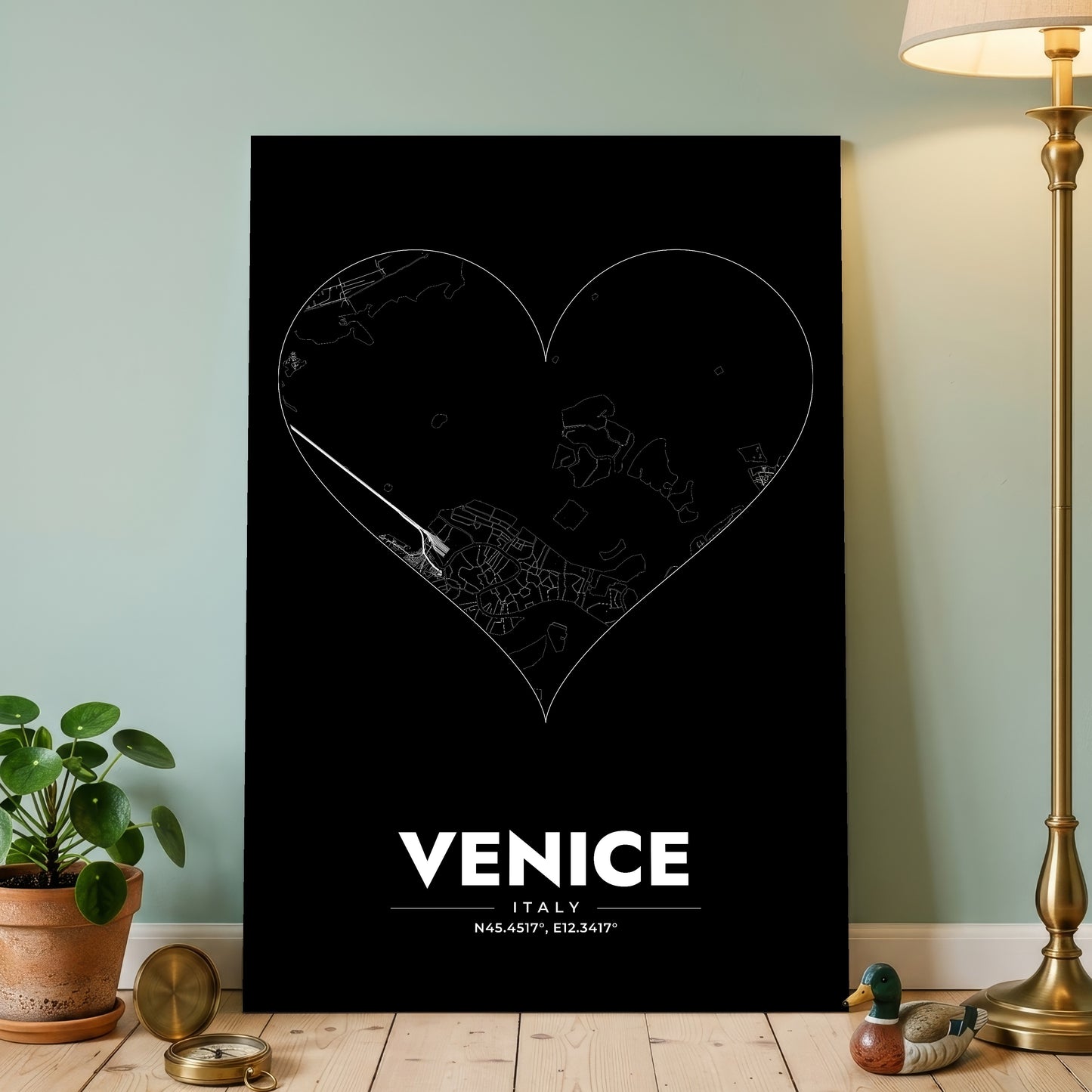 Venice Heart Map Poster
