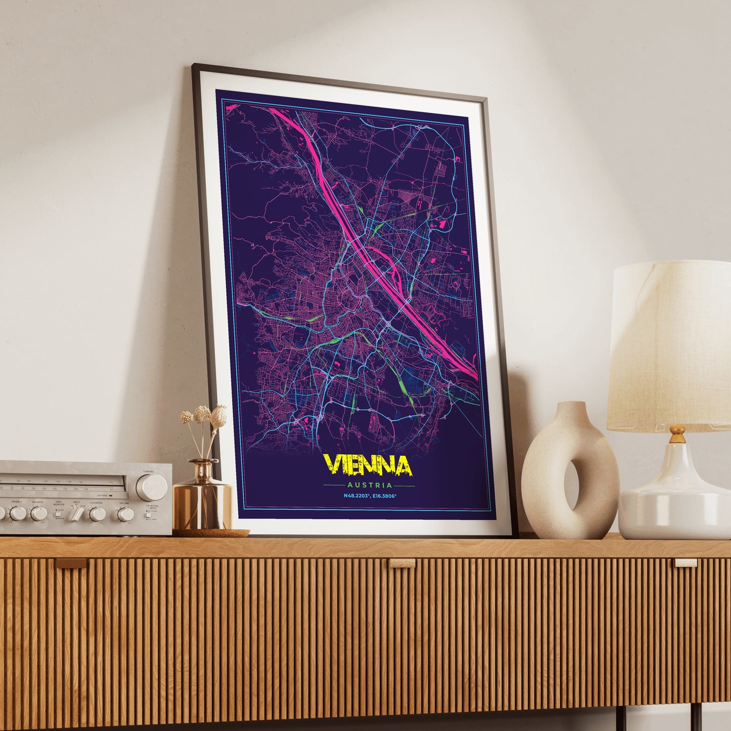Vienna Cyberpunk Map Poster