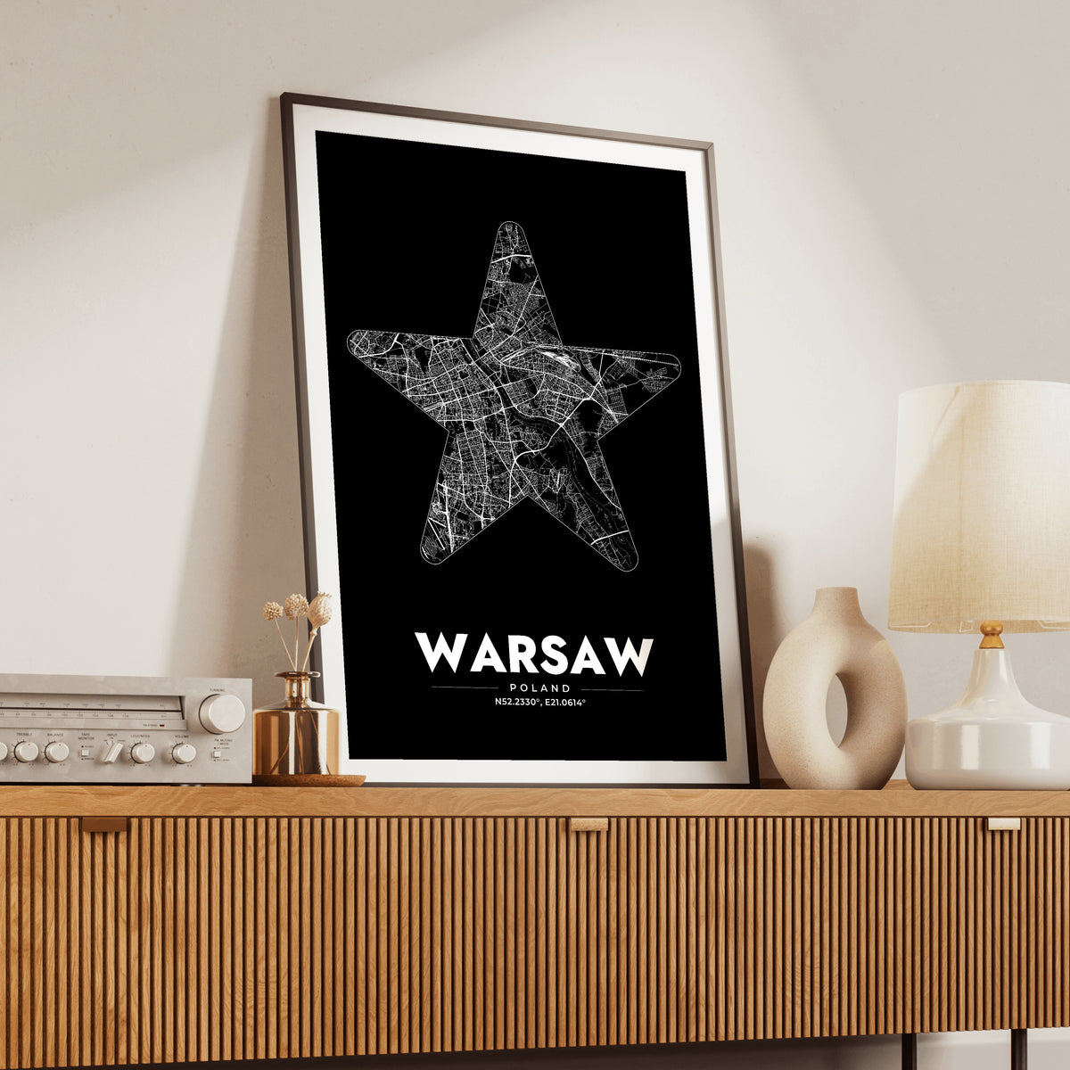 Warsaw Star Map Poster
