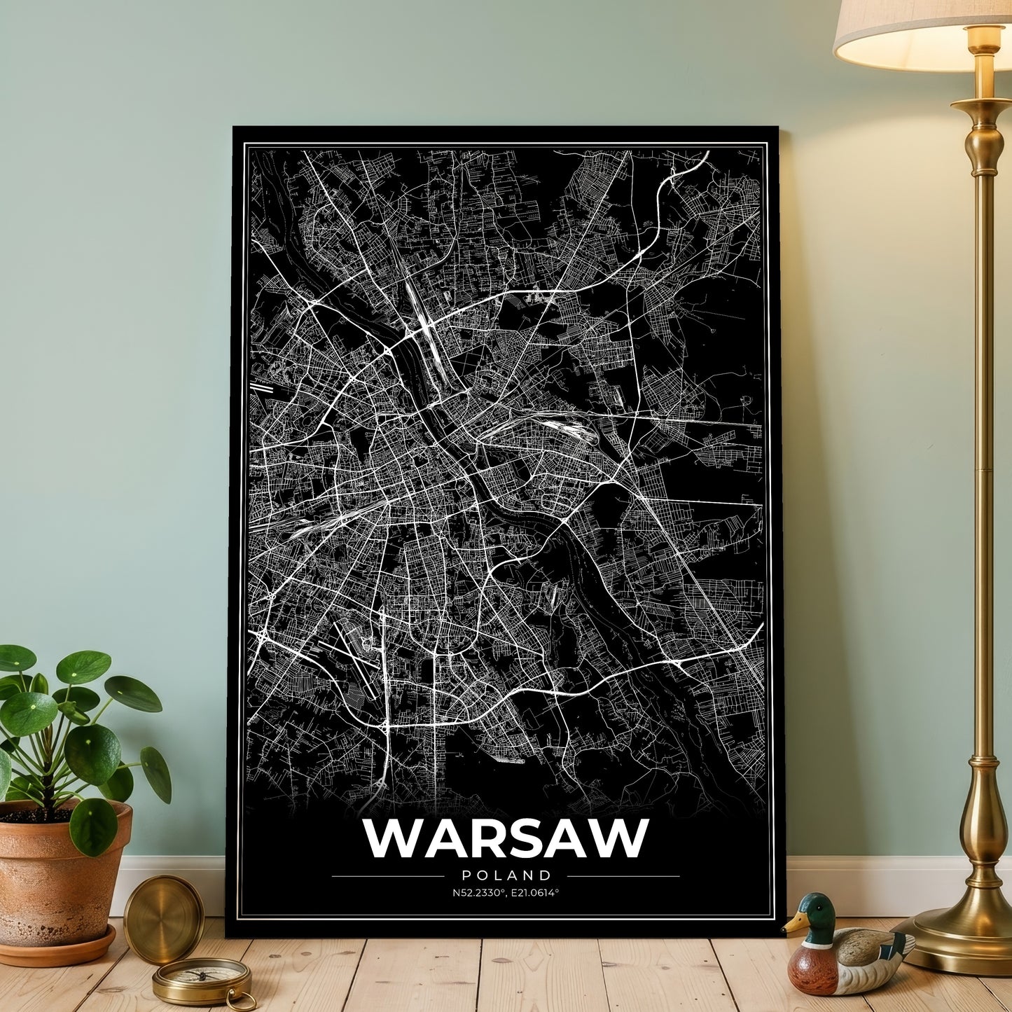 Warsaw Modern Map Poster