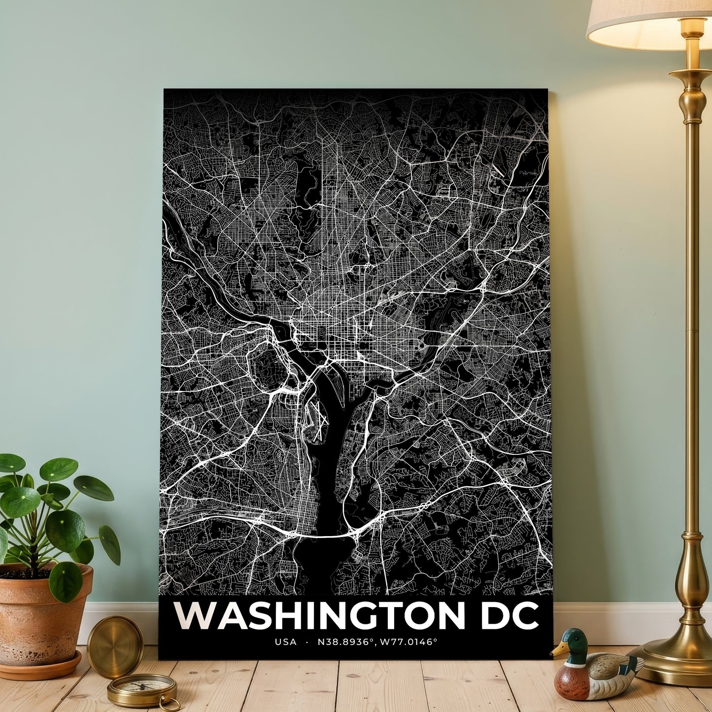 Washington DC Elegant Map Poster