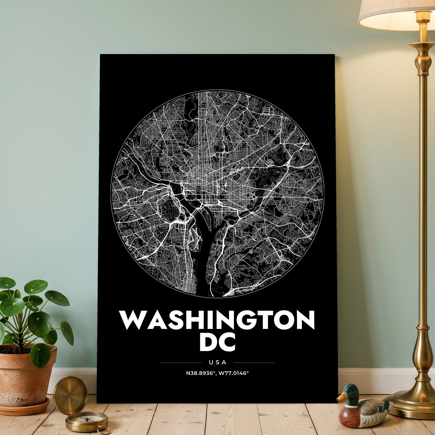 Washington DC Spot Map Poster