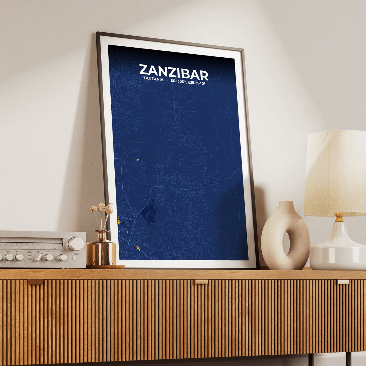 Zanzibar Ink Map Poster