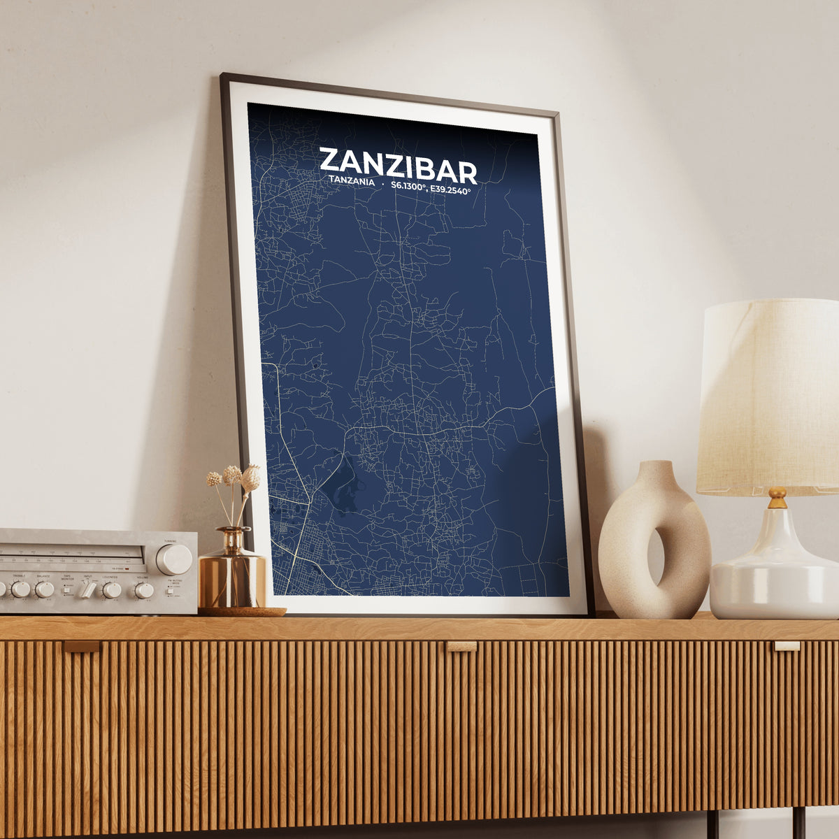 Zanzibar Anchor Map Poster
