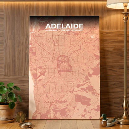 Adelaide Blush Map Poster