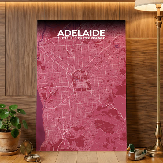 Adelaide Scarlet Map Poster