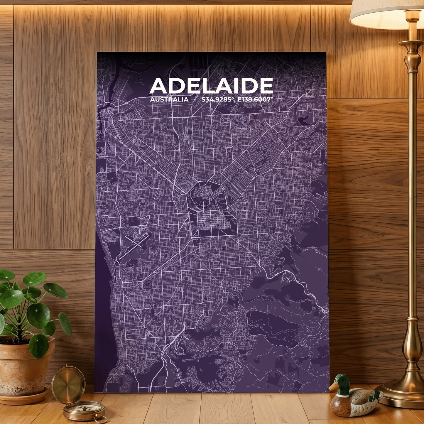 Adelaide Dusk Map Poster