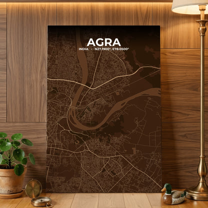 Agra Plum Map Poster